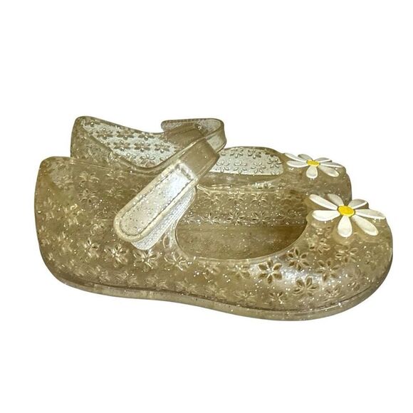 Toddler Girls Old Navy Daisy Clear Mary Jane Jellies Slip On Shoes - Sz 8 - Picture 1 of 2